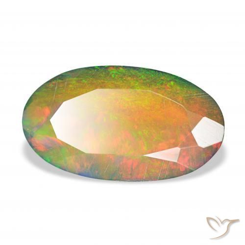 Ópalo negro Multicolor natural de 2.66 ct, Ovalada, Opaco