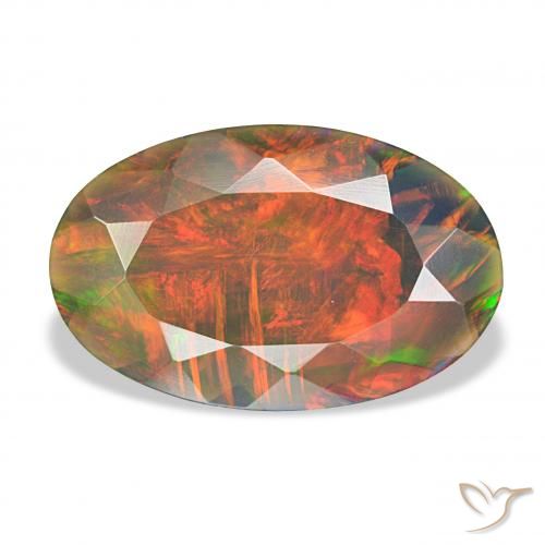 2.75ct Multicolor Ópalo negro, Ovalada, Opaco