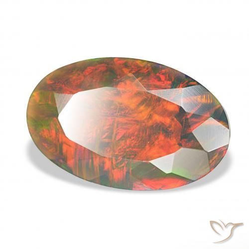 Ópalo negro Multicolor natural de 2.75 ct, Ovalada, Opaco