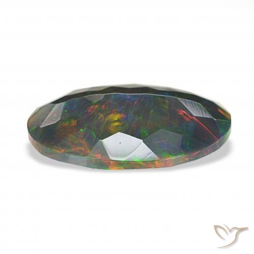Ópalo negro Multicolor natural de 2.75 ct, Ovalada, Opaco