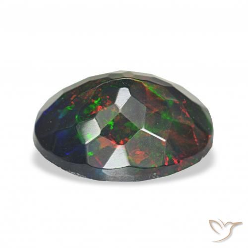 Ópalo negro Multicolor natural de 2.11 ct, Ovalada, Opaco