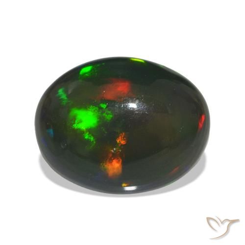 2.78ct Multicolor Ópalo negro, Ovalada, Translúcido
