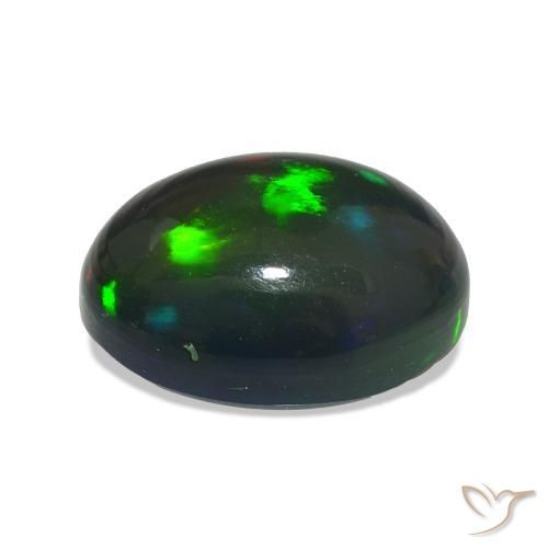 Ópalo negro Multicolor natural de 2.78 ct, Corte Óvalo, Translúcido