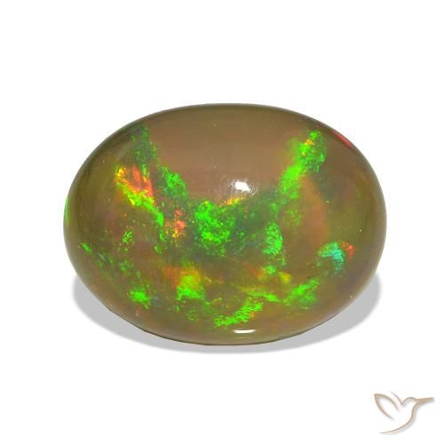 Ópalo negro Multicolor natural de 2.54 ct, Ovalada, Transparente