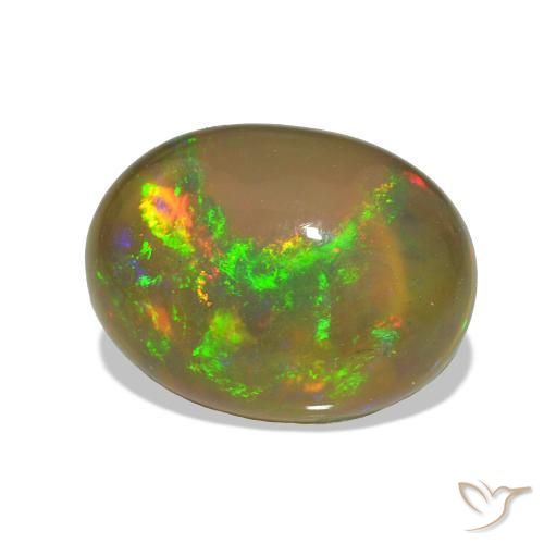 Ópalo negro Multicolor natural de 2.54 ct, Ovalada, Transparente