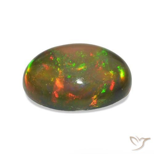 Ópalo negro Multicolor natural de 2.54 ct, Ovalada, Transparente
