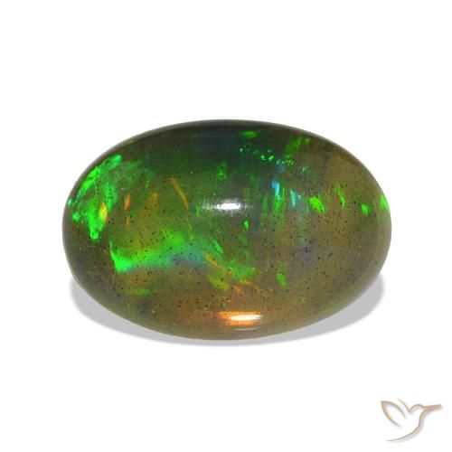 Ópalo negro Multicolor natural de 2.42 ct, Ovalada, Transparente