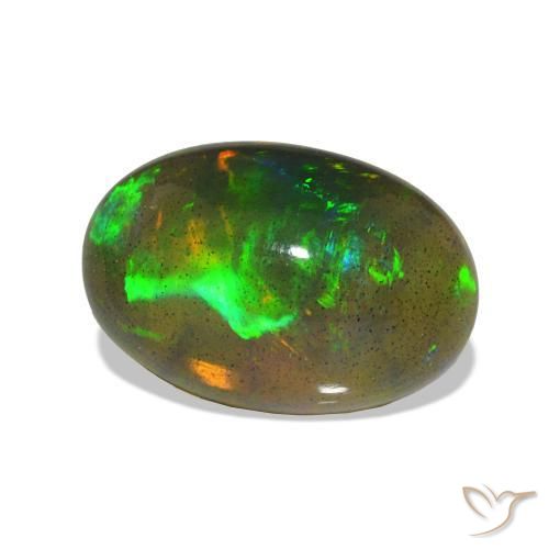 Ópalo negro Multicolor natural de 2.42 ct, Ovalada, Transparente