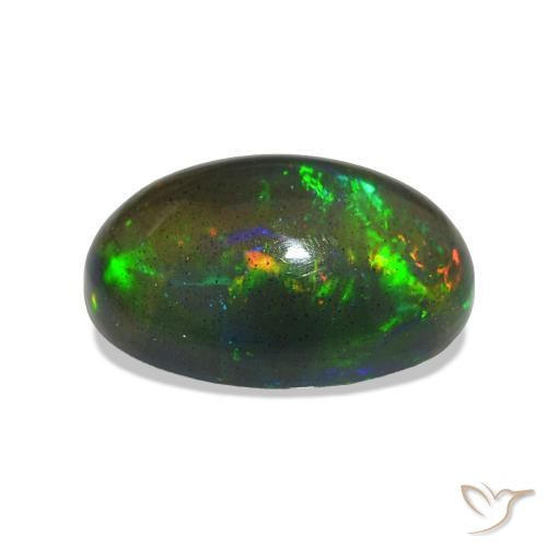 Ópalo negro Multicolor natural de 2.42 ct, Ovalada, Transparente