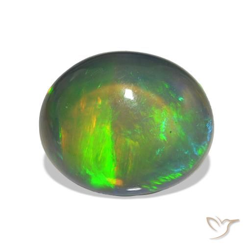 2.59ct Multicolor Ópalo negro, Ovalada, Transparente