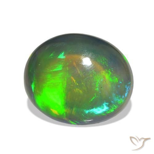 Ópalo negro Multicolor natural de 2.59 ct, Corte Óvalo, Transparente