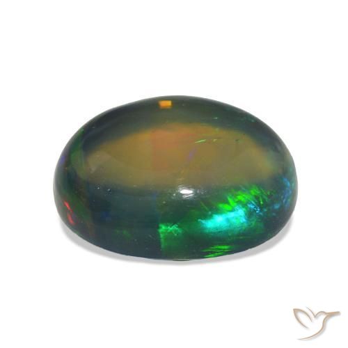 Ópalo negro Multicolor natural de 2.59 ct, Corte Óvalo, Transparente
