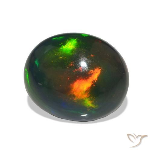 Ópalo negro Multicolor natural de 2.29 ct, Ovalada, Opaco