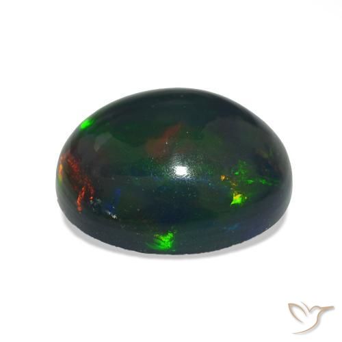 Ópalo negro Multicolor natural de 2.29 ct, Ovalada, Opaco