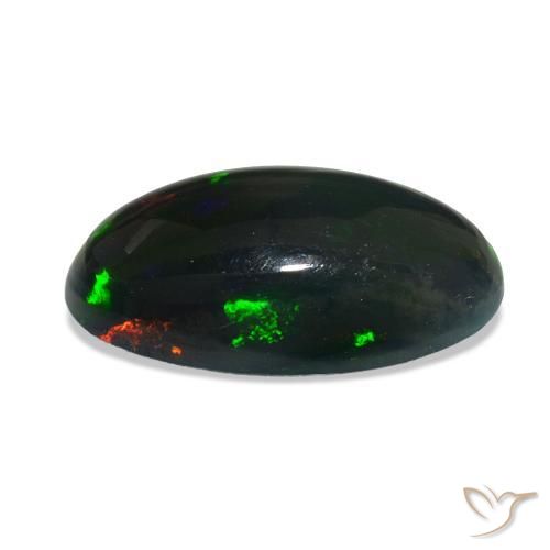Ópalo negro Multicolor natural de 2.19 ct, Corte Óvalo, Opaco