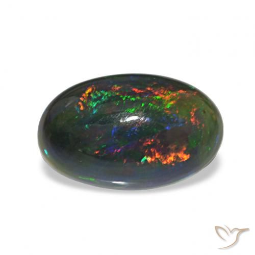 2.13ct Multicolor Ópalo negro, Ovalada, Opaco