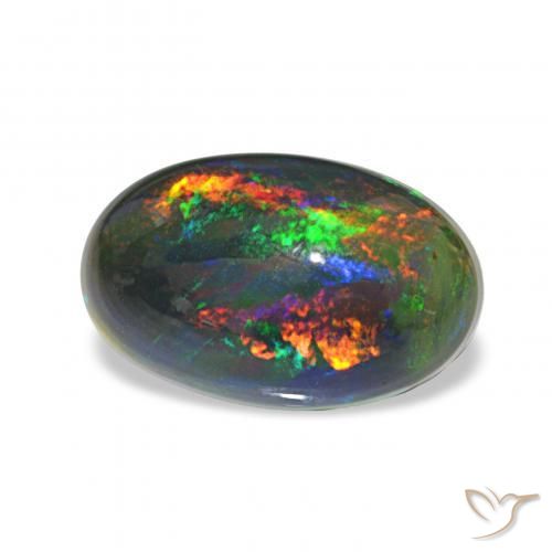 Ópalo negro Multicolor natural de 2.13 ct, Ovalada, Opaco