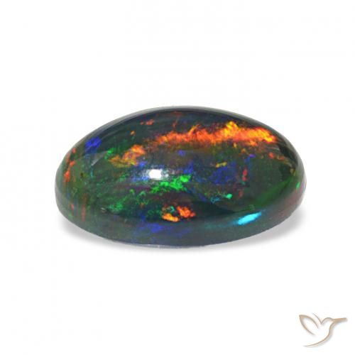 Ópalo negro Multicolor natural de 2.13 ct, Ovalada, Opaco