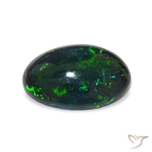 Ópalo negro Multicolor natural de 2.61 ct, Ovalada, Opaco
