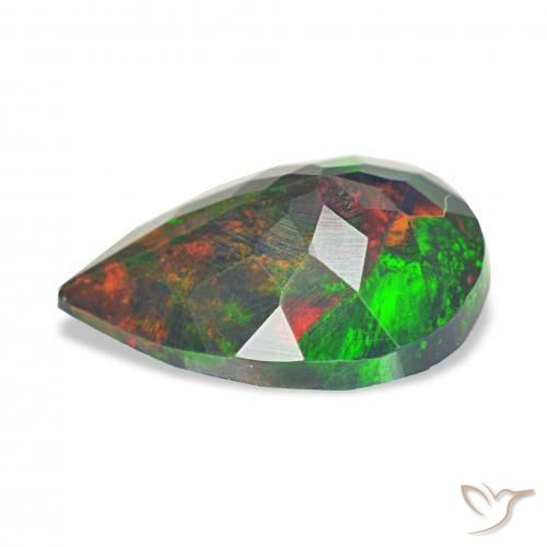Ópalo negro Multicolor natural de 1.40 ct, En forma de pera, Opaco