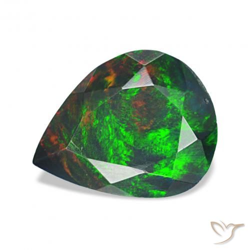 1.13ct Multicolor Ópalo negro, En forma de pera, Opaco