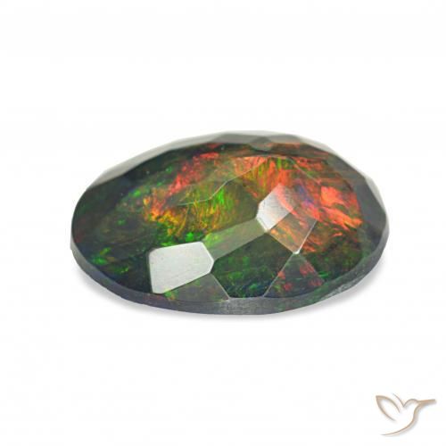 Ópalo negro Multicolor natural de 1.60 ct, Ovalada, Opaco