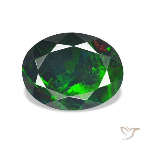Ópalo negro Multicolor natural de 1.07 ct, Ovalada, Opaco