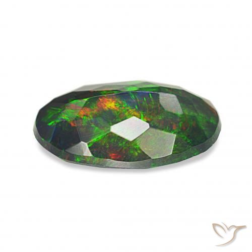 Ópalo negro Multicolor natural de 1.48 ct, Ovalada, Opaco