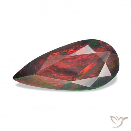 1.24ct Multicolor Ópalo negro, En forma de pera, Opaco