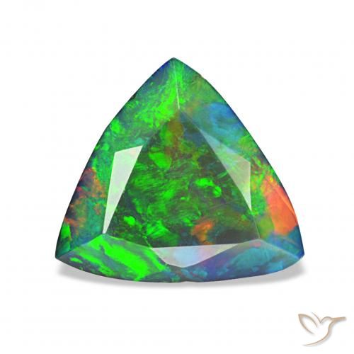 Ópalo negro Multicolor natural de 1.40 ct, Trillón, Opaco