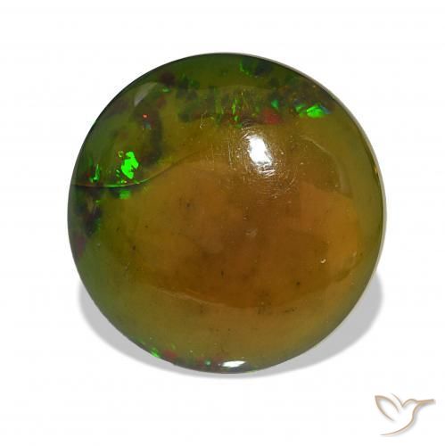 Ópalo negro Multicolor natural de 8.57 ct, Redondo, Opaco