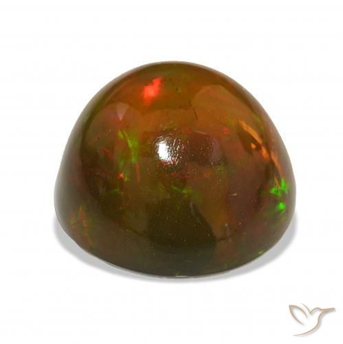 Ópalo negro Multicolor natural de 11.06 ct, Redondo, Opaco