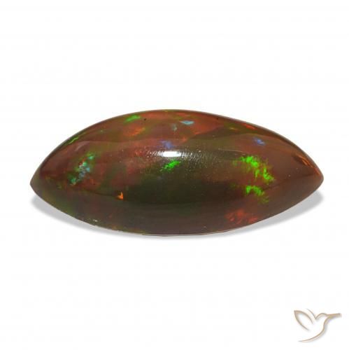 Ópalo negro Multicolor natural de 7.15 ct, Marquesa, Opaco