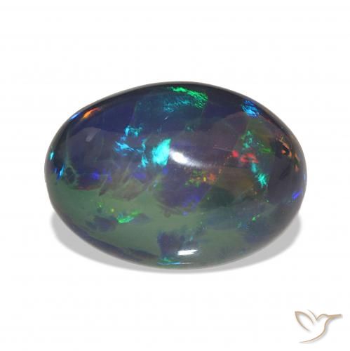 7.19ct Multicolor Ópalo negro, Ovalada, Opaco