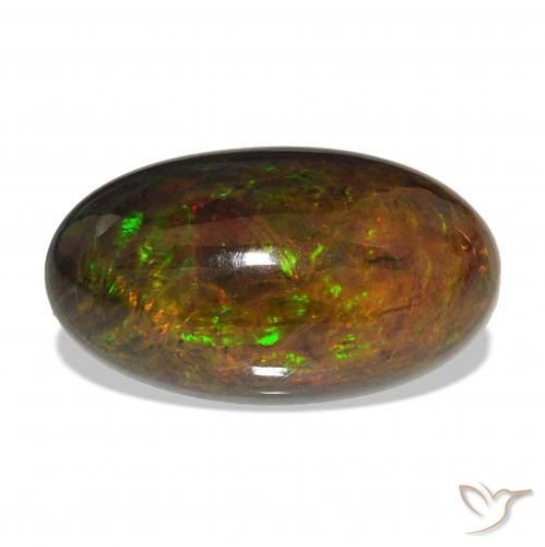Ópalo negro Multicolor natural de 7.51 ct, Ovalada, Opaco