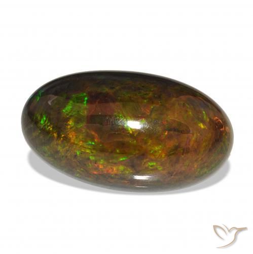Ópalo negro Multicolor natural de 7.51 ct, Ovalada, Opaco