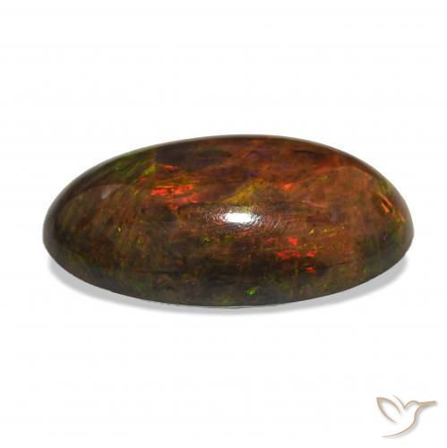 Ópalo negro Multicolor natural de 7.51 ct, Ovalada, Opaco