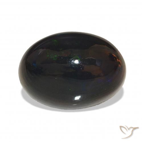 Ópalo negro Multicolor natural de 5.61 ct, Ovalada, Opaco
