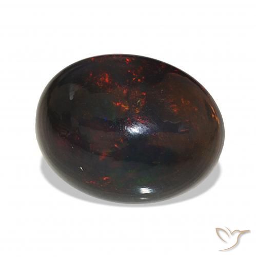 Ópalo negro Multicolor natural de 5.11 ct, Ovalada, Opaco