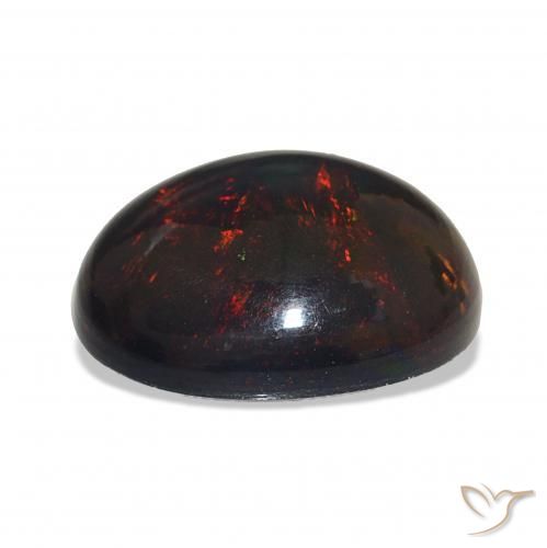 Ópalo negro Multicolor natural de 5.11 ct, Ovalada, Opaco