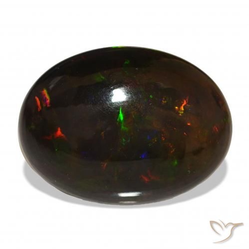 Ópalo negro Multicolor natural de 13.11 ct, Ovalada, Opaco
