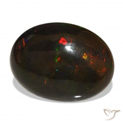 Ópalo negro Multicolor natural de 13.11 ct, Ovalada, Opaco