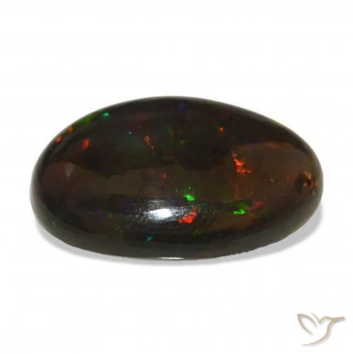 Ópalo negro Multicolor natural de 13.11 ct, Ovalada, Opaco