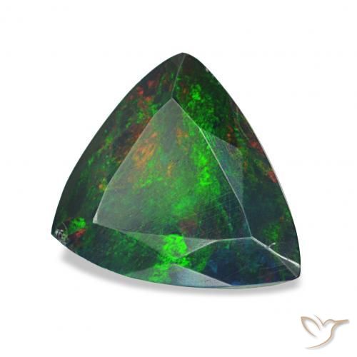 Ópalo negro Multicolor natural de 0.99 ct, Trillón, Opaco