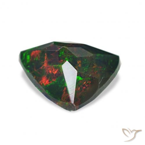 Ópalo negro Multicolor natural de 0.99 ct, Trillón, Opaco