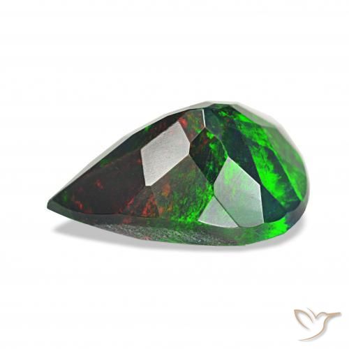 Ópalo negro Multicolor natural de 1.41 ct, En forma de pera, Opaco