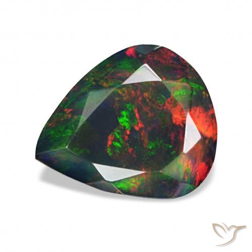 1.03ct Multicolor Ópalo negro, En forma de pera, Opaco