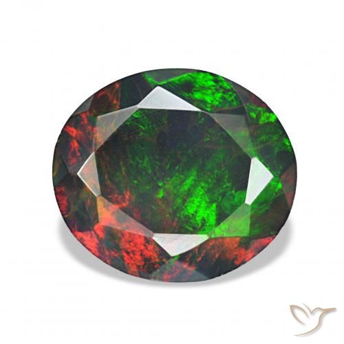 1.71ct Multicolor Ópalo negro, Ovalada, Opaco
