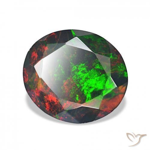 Ópalo negro Multicolor natural de 1.71 ct, Ovalada, Opaco