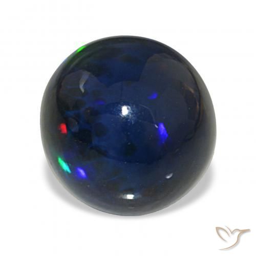 4.26ct Multicolor Ópalo negro, Redondo, Opaco